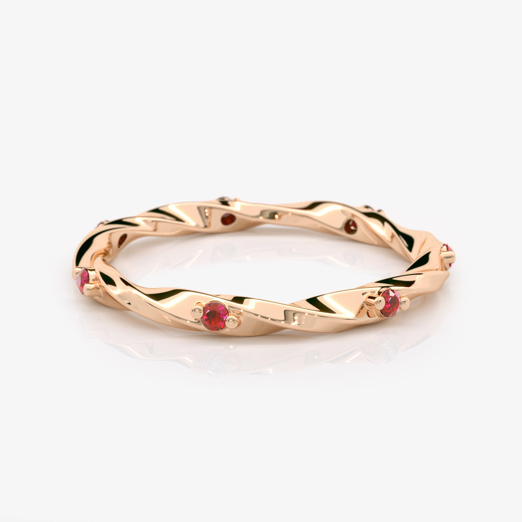 Ruby Twist Wedding Band