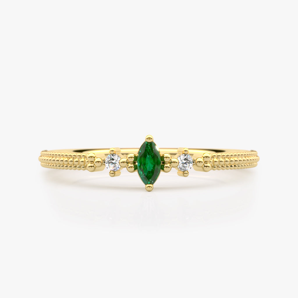 Art Deco Emerald Diamond Ring