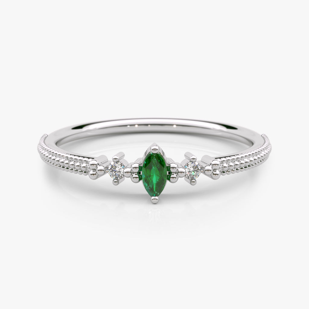 Art Deco Emerald Diamond Ring