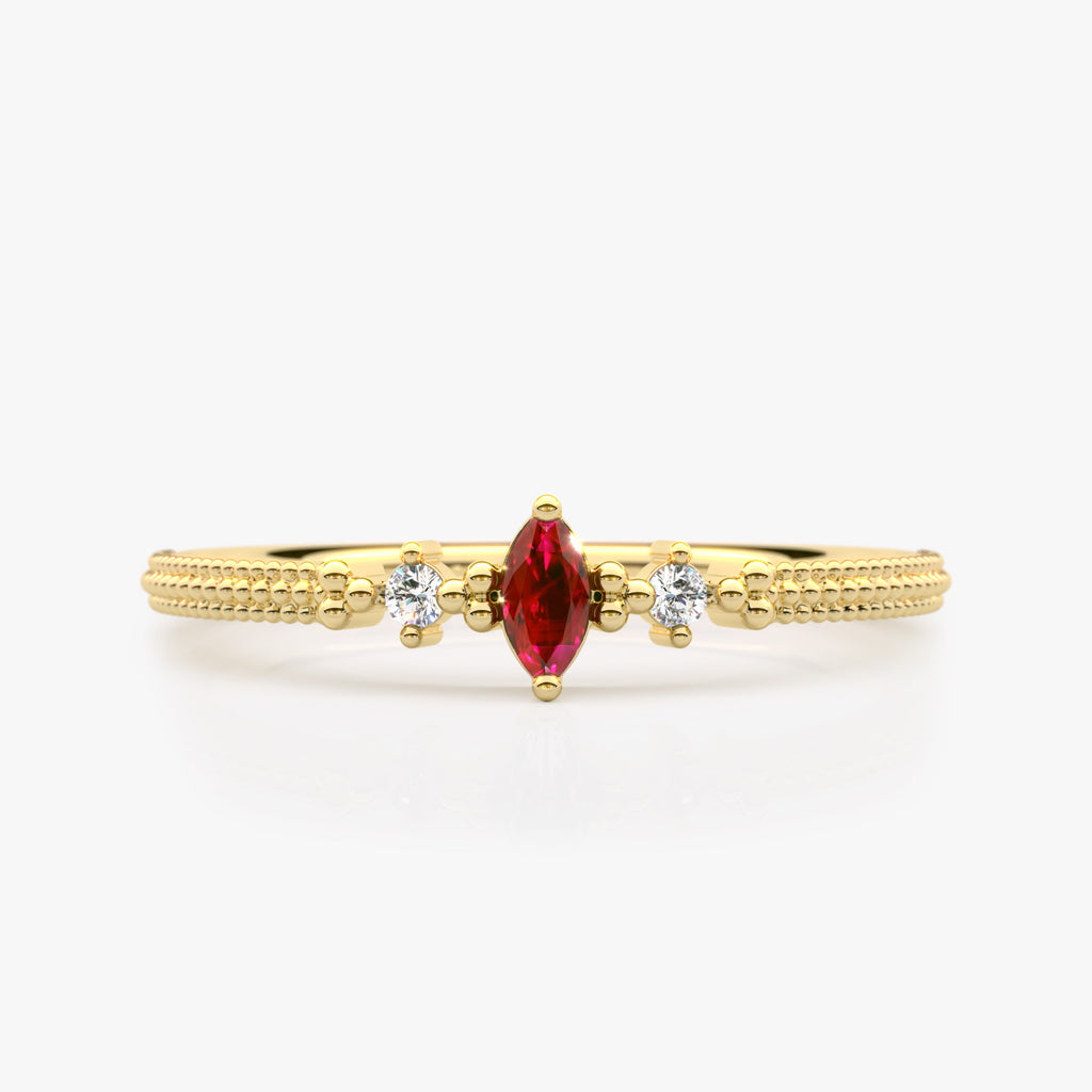 Art Deco Ruby Diamond Ring