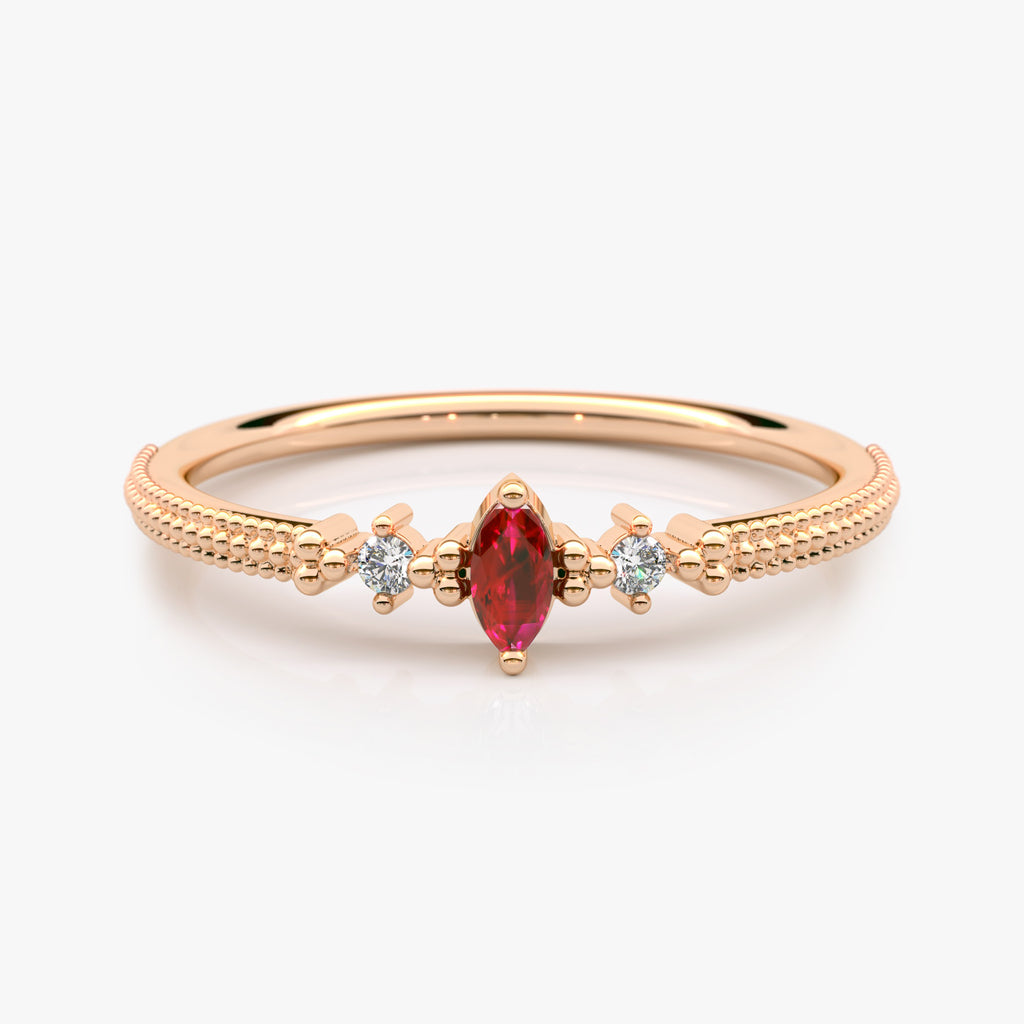 Art Deco Ruby Diamond Ring