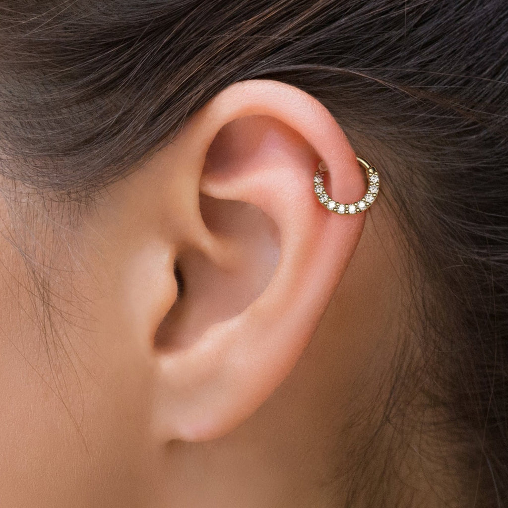 Classic Diamond Clicker Hoop Earring