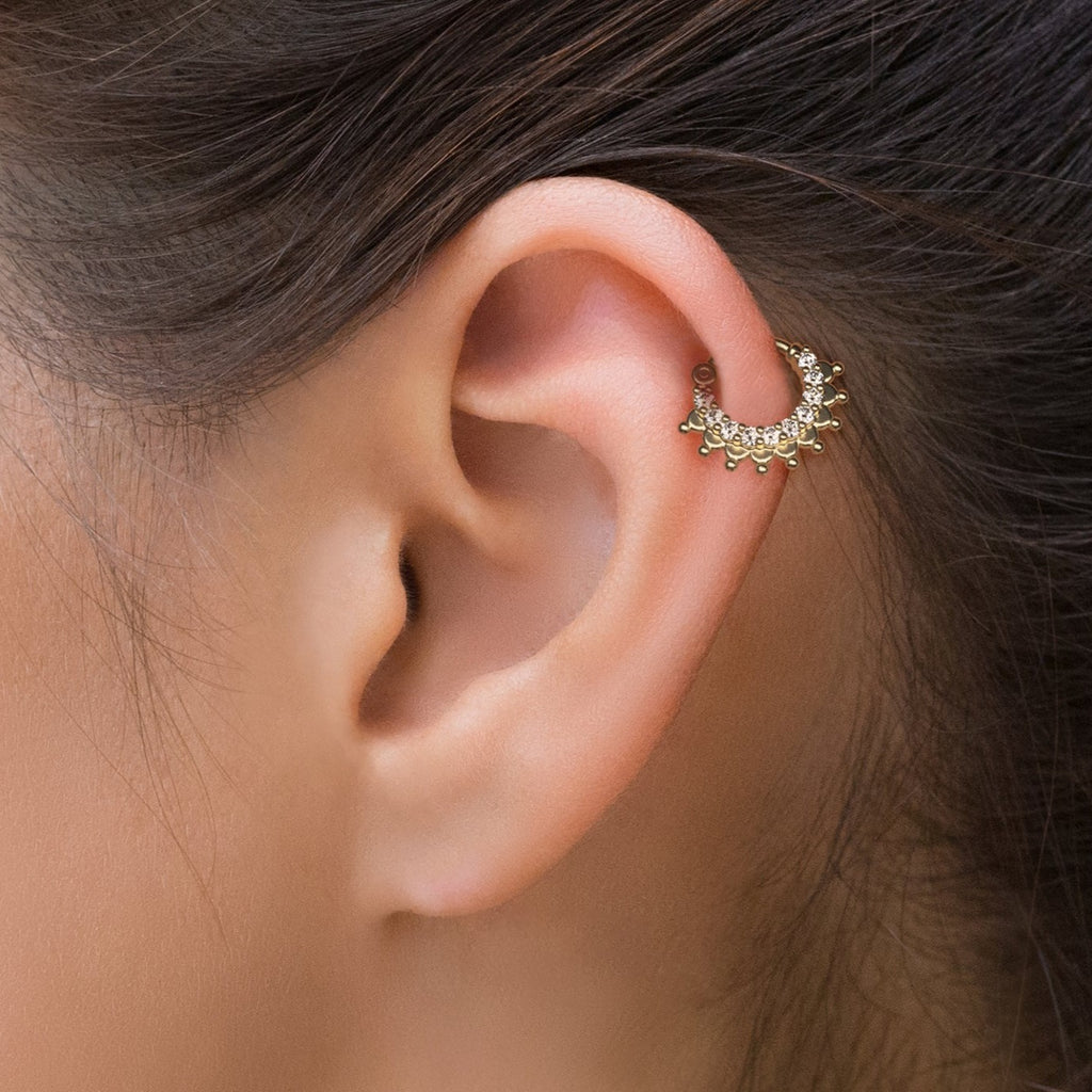 Indian Diamond Clicker Hoop Earring