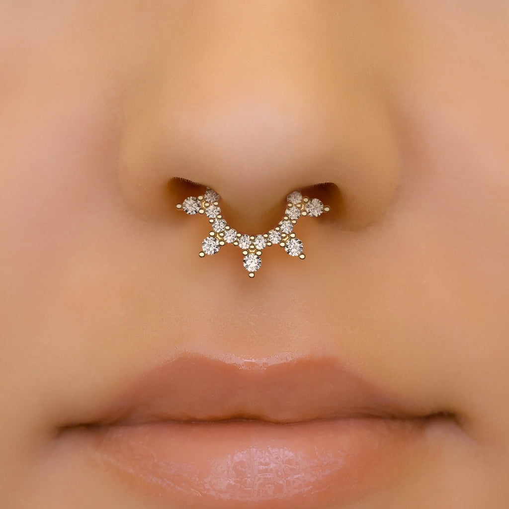 Lotus Diamond Clicker Hoop Earring