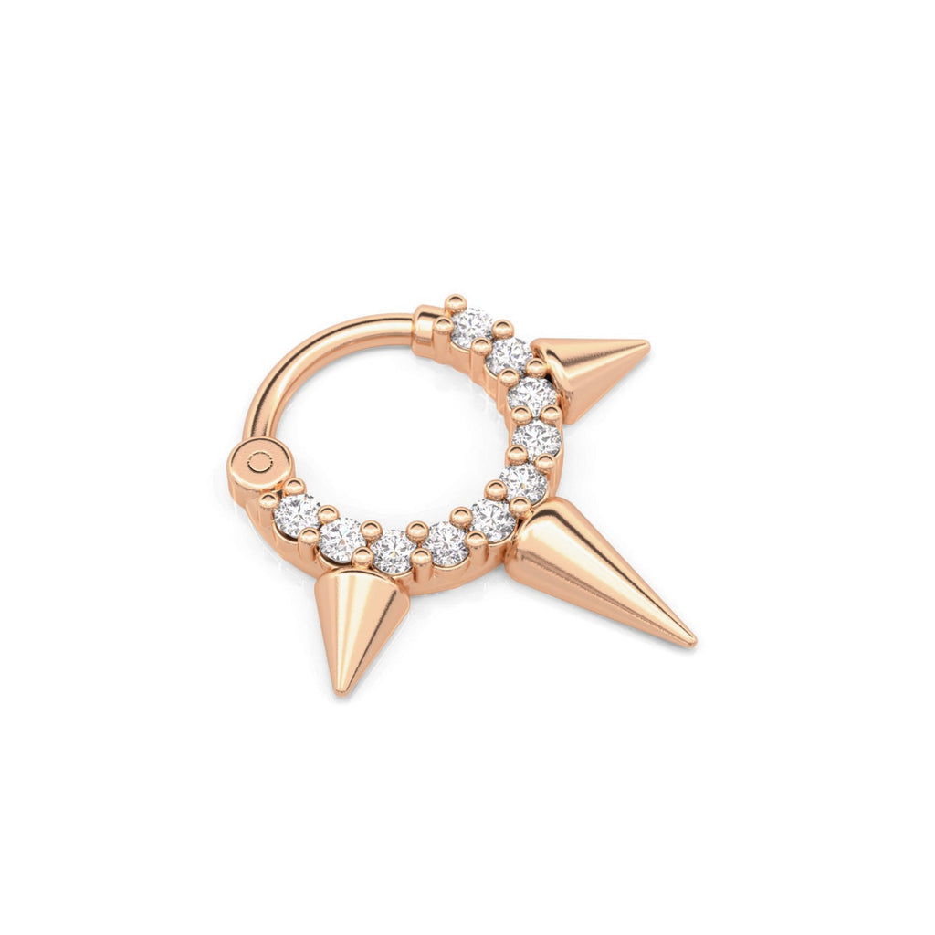 Diamond Spike Clicker Hoop Earring