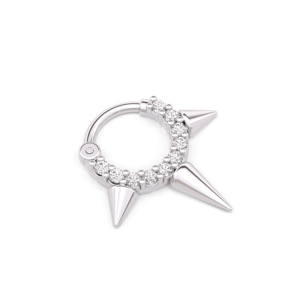 Diamond Spike Clicker Hoop Earring