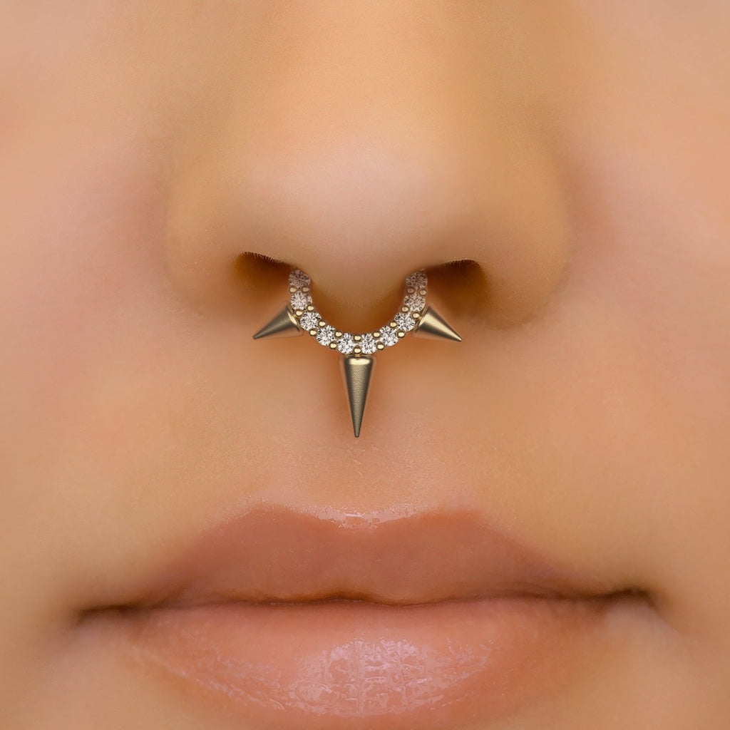 Diamond Spike Clicker Hoop Earring