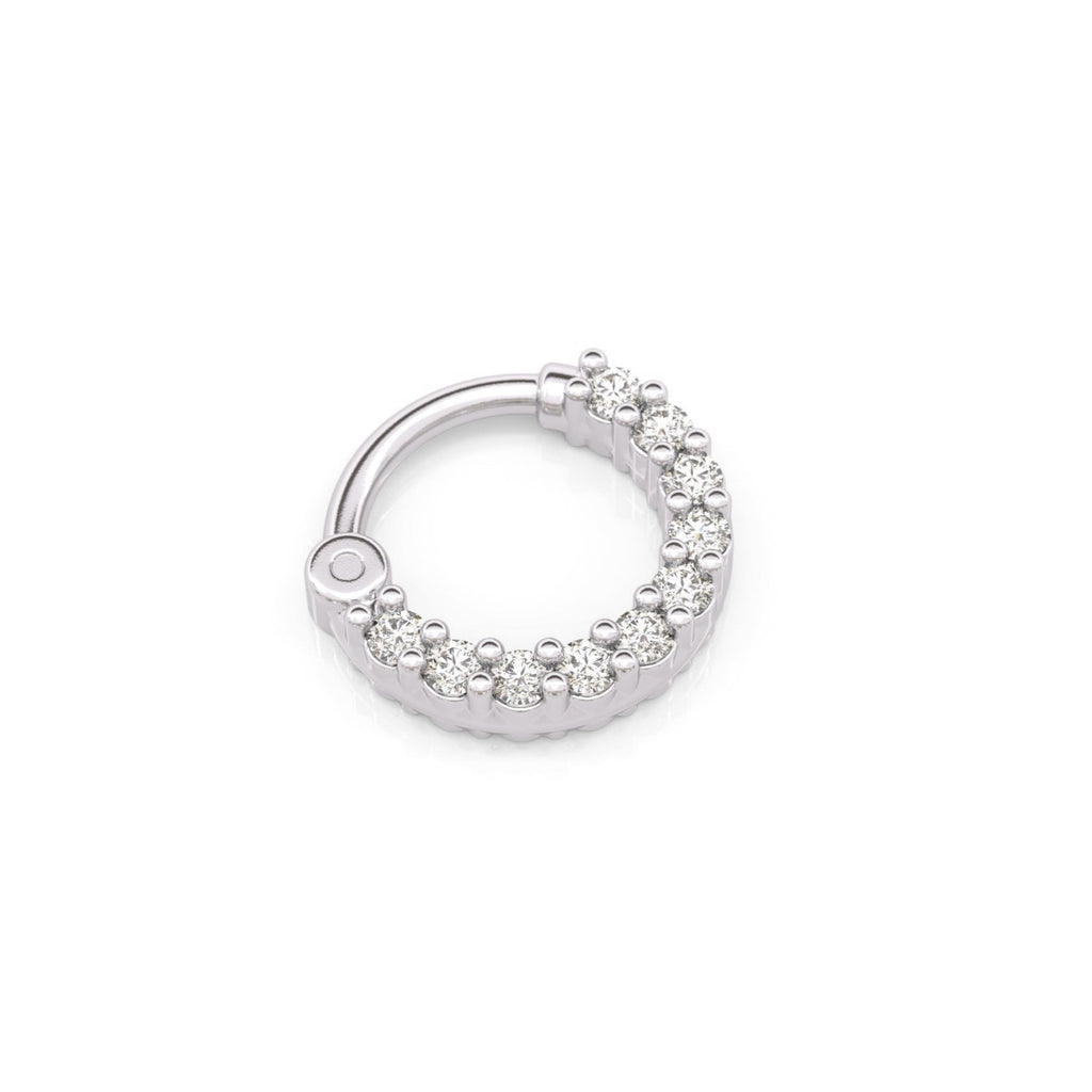 Classic Diamond Clicker Hoop Earring