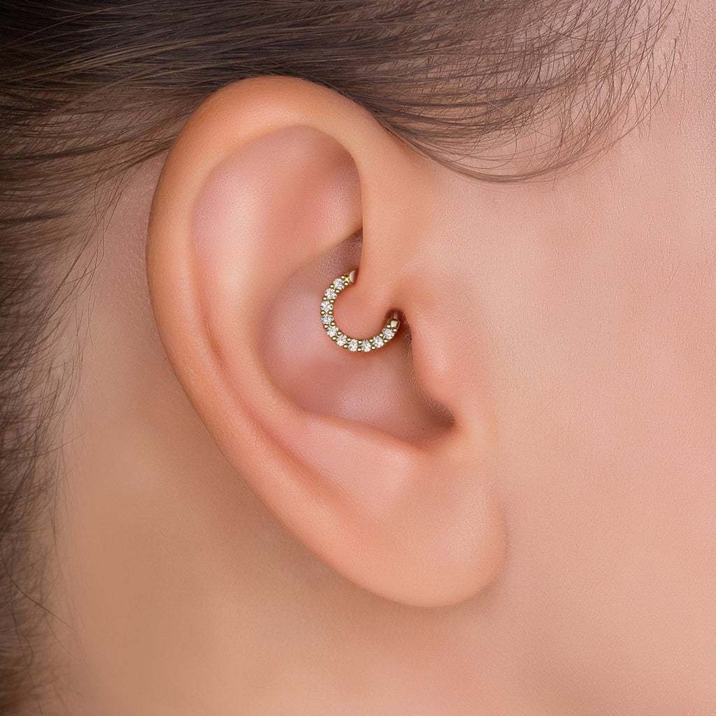 Classic Diamond Clicker Hoop Earring