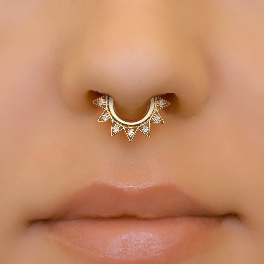 Diamond Triangle Clicker Hoop Earring