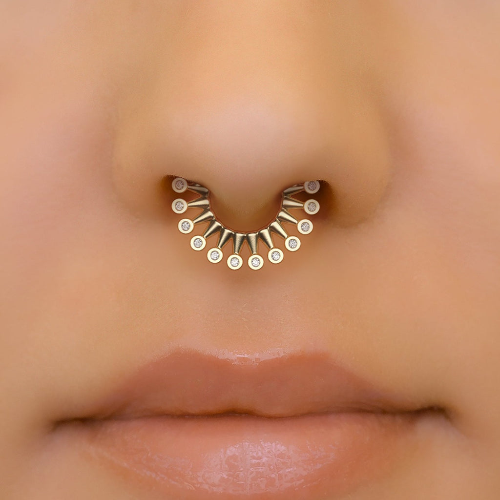 Bezel Diamond Clicker Hoop Earring