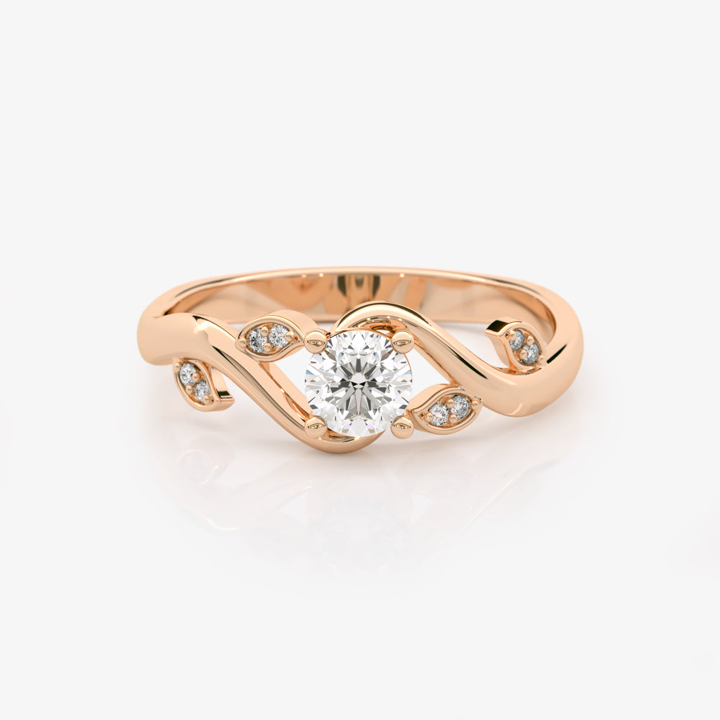 Lab Grown Diamond Leaf Engagement Ring