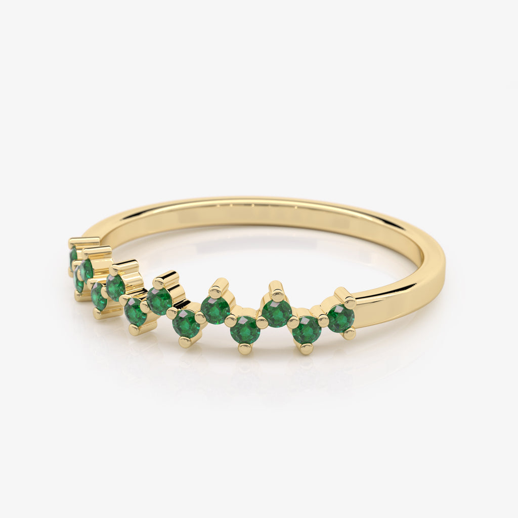 Zig-Zag Emerald Ring