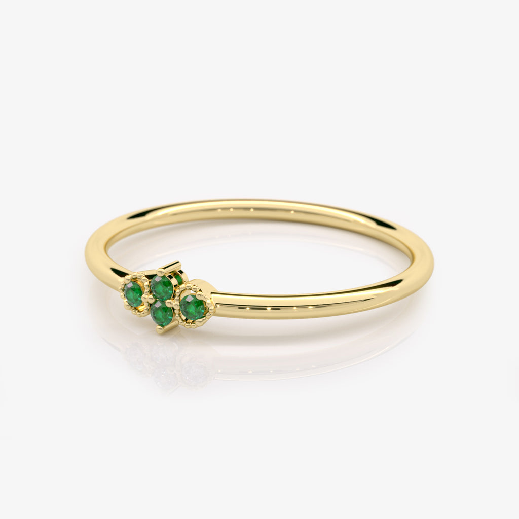 Thin Emerald Stacking Ring