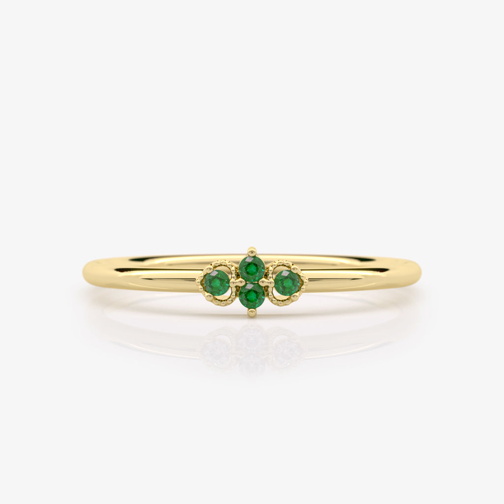 Thin Emerald Stacking Ring