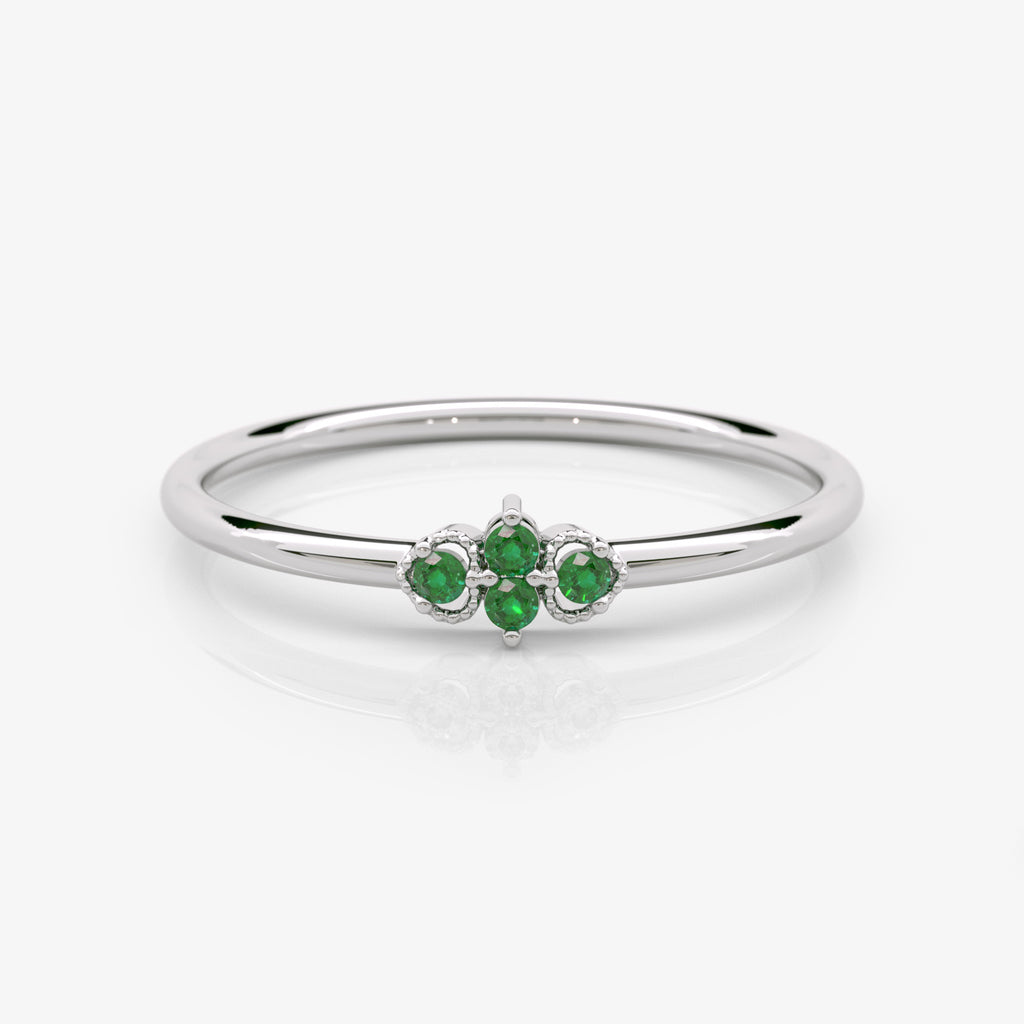 Thin Emerald Stacking Ring