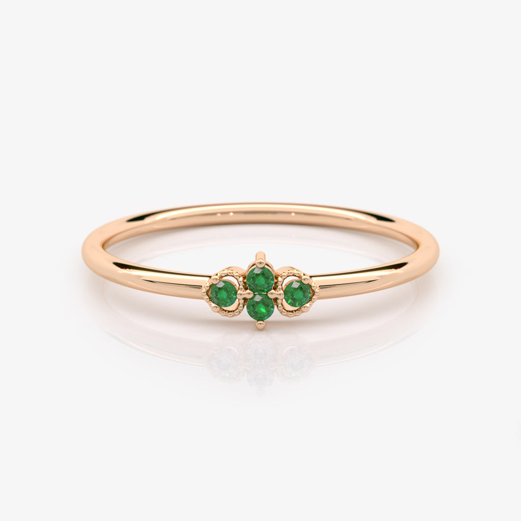 Thin Emerald Stacking Ring