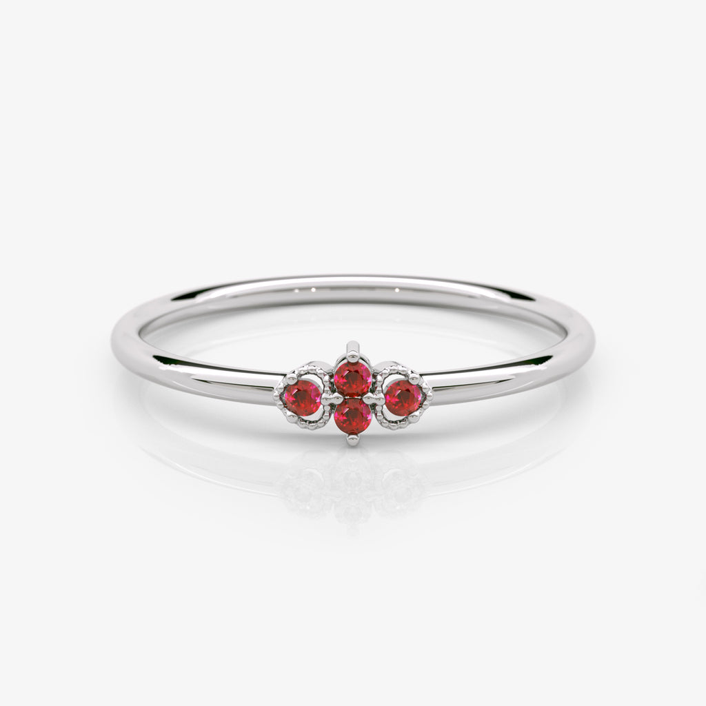 Thin Ruby Stacking Ring