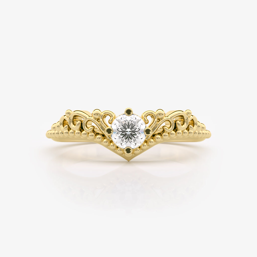 Genuine Diamond Chevron Ring