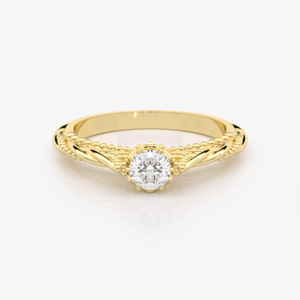 Solitaire Genuine Diamond Engagement Ring