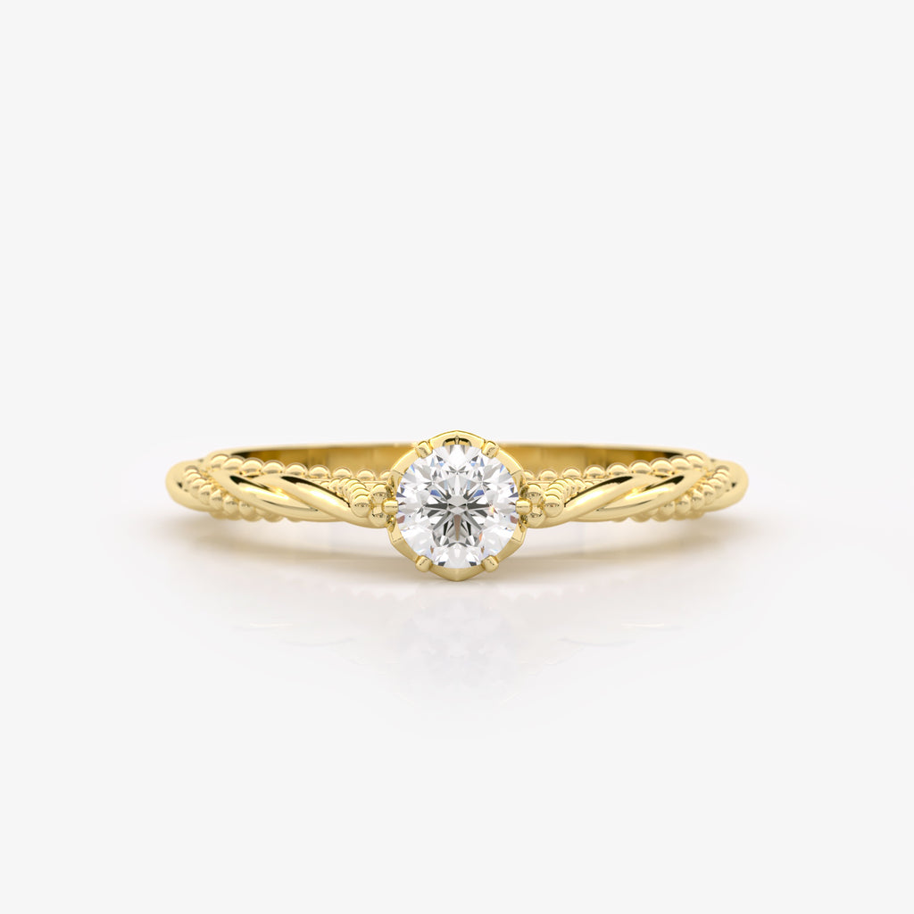 Solitaire Genuine Diamond Engagement Ring