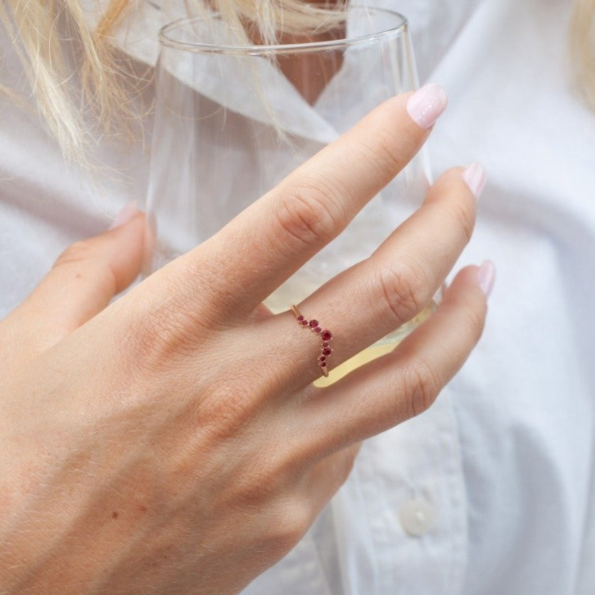 Ruby Semi-Circle Ring